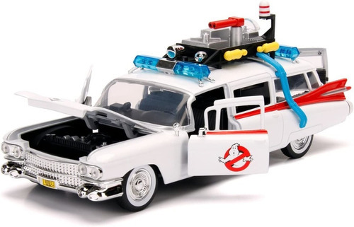 Jada Coleccionable Carro Cadillac Cazafantasmas Esc 1:24 Color Blanco