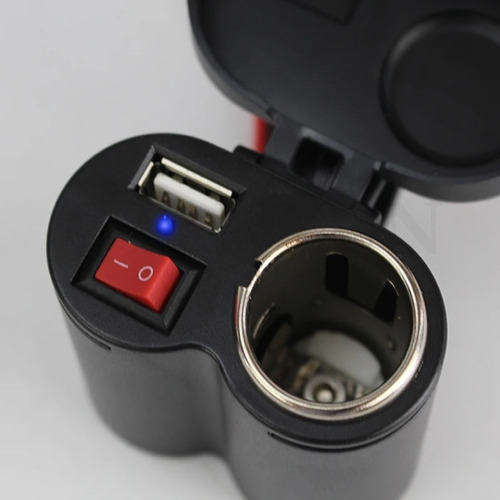Cargador De Telefono Para Moto Con Cigarrera Usb