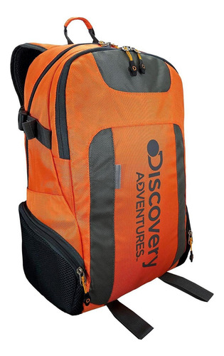 Mochila Backpack Discovery Hiking Paseo Escuela Color Naranja Diseño de la tela Liso