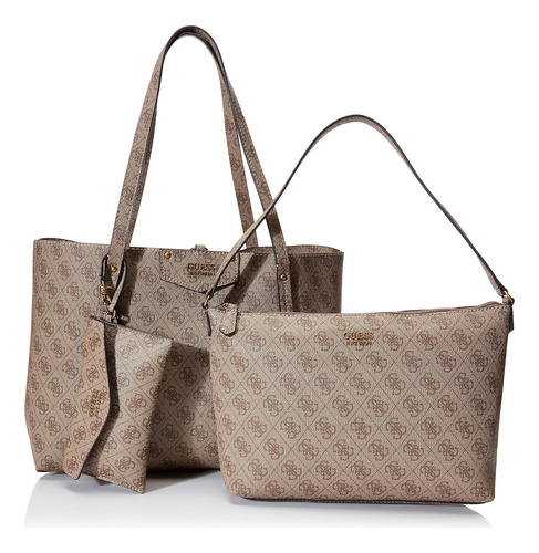Guess Bolso Tote Eco Brenton Para Mujer, Logotipo Latte, Ee