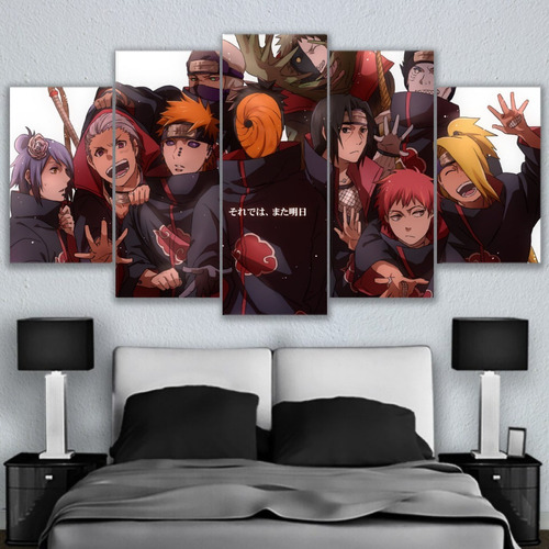 5 Cuadros En Canvas De Naruto Akatsuki Integrantes 150x80cm