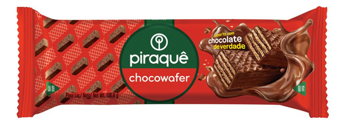 Wafer Recheio e Cobertura Chocolate Piraquê Chocowafer Pacote 100,8g