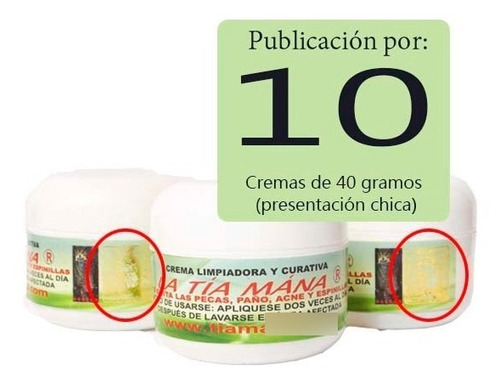 Paquete 10 Cremas Tia Mana Morelia(contado) 