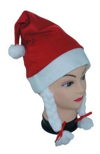 Gorro De Natal Mamae Noel Com Trança Em Feltro | MercadoLivre Gorro De Natal Mamae Noel Com Trança Em Feltro | MercadoLivre