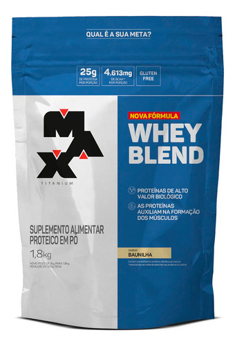 Whey Blend Proteina Suplemento Baunilha Max Titanium 1,8 Kg