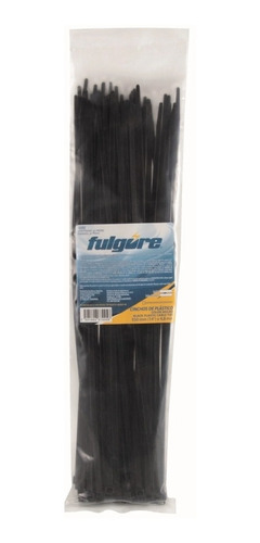 Amarre Plástico Negro 2.5mmx100cm 100pzs Fulgore Fu0278