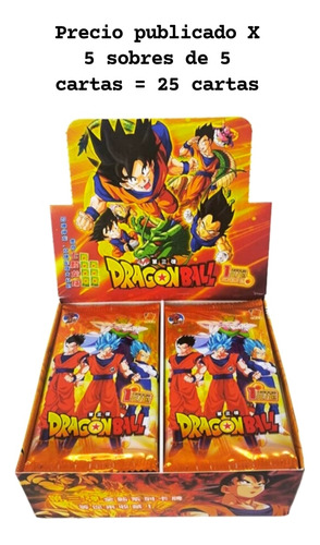 Cartas Coleccionables De Dragon Ball Z X 5 Sobres