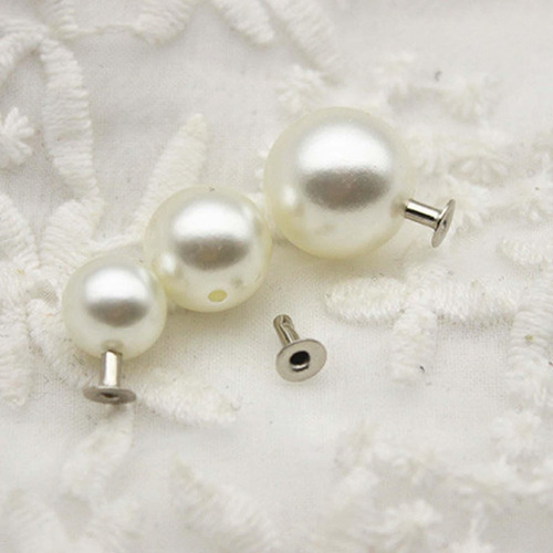 2 De Botones De Imitación De Perlas De 8 Mm