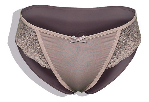 Panty 3/4 Alto Francés Microfibra Encaje Sexy Brasjade 6115