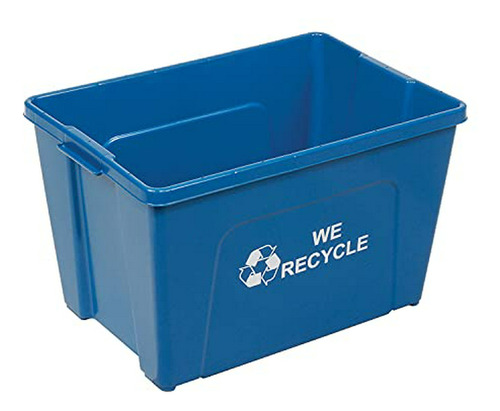 Global Industrial 18 Gallon Recycling Bin, Blue, Plastic