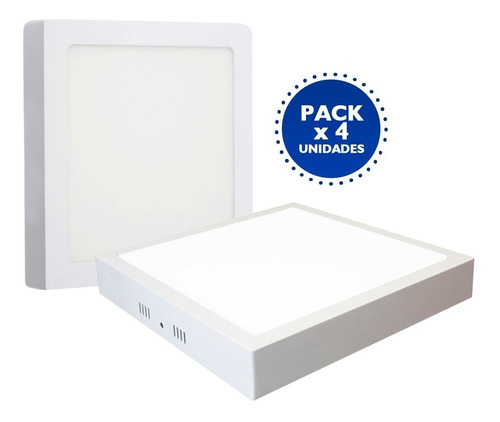 Panel Led 18w Cuadrado Exterior Pack  4 Unidades Ahorro