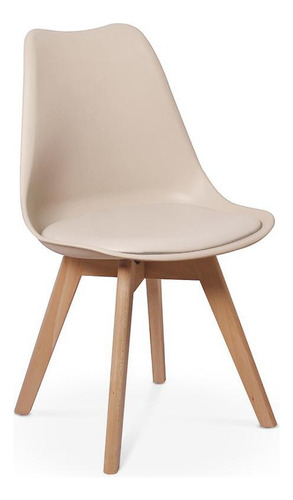 Cadeira Eames Wood Leda Design - Nude