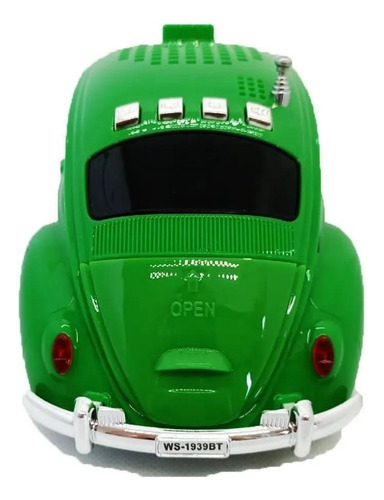 Caixa De Som Fusca Speaker Bluetooth Rádio Fm Usb Verde