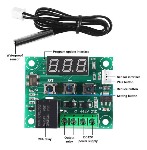 Placa Controladora De Temperatura Digital 5x W1209 12v -50-1
