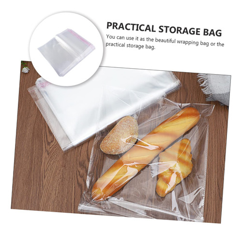 Bolsa Tipo Celofán 35x45 Cm Con Adhesivo, Pack 100 Unidades