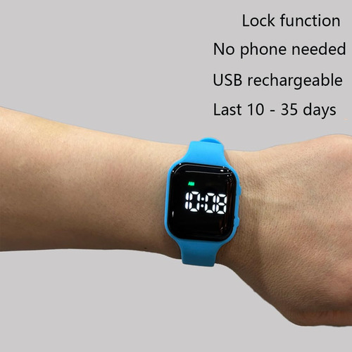 Reloj De Entrenamiento Para Ir Al Baño A -azul Cuadrado