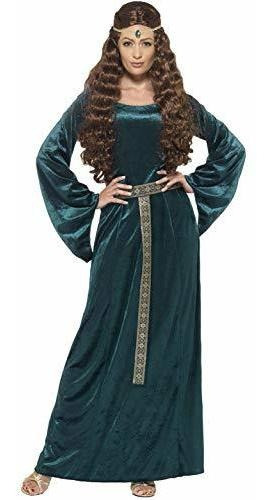 Disfraz De Doncella Medieval De Mujer Smiffy, Vestido Y Vinc