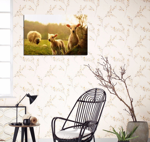 Vinilo Decorativo 50x75cm Obejas Silvestres Animales Familia