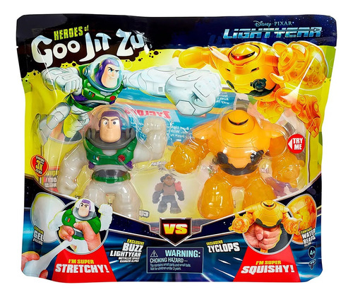 Boneco Goo Jit Zu Goo Disney Puxar Buzz Lightyear Vs Zyclops