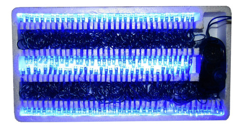 10 Pz Serie Musical Navideña Elige Color 140 Leds 7.6mt Sep Luces Azul Cable Azul