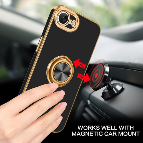 Funda Para iPhone 16e Case Con Magnética Soporte Anillo A Prueba De Golpes Bumper Lindo Titular De Lujo De Diseño