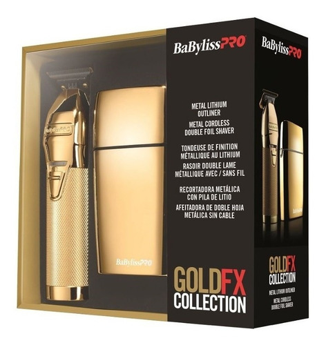 Combo Afeitadora Y Patillera De Cabello Babyliss Gold Fx 