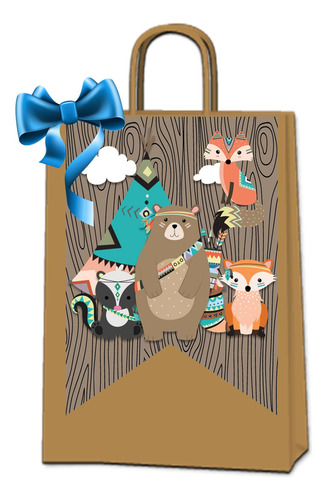 Kit Imprimible Candybar Animalitos Bosque Tribal Editable