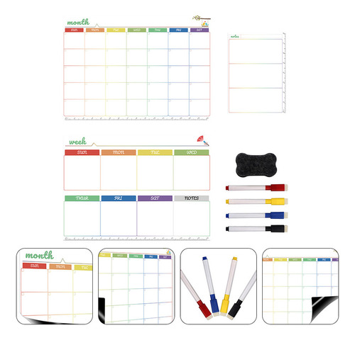 1 Conjunto De Placa Magnética De Geladeira Com Calendário Ap