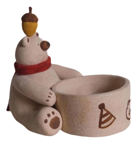 Candelabro Con Escultura De Oso, Soporte Para Velas, Mesa De