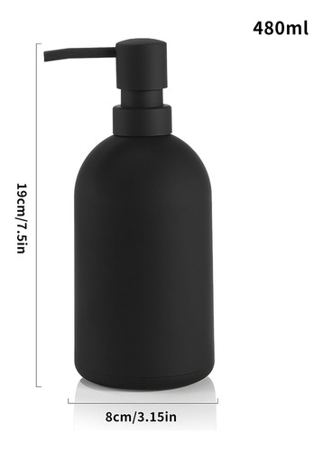 Dispensador De Jabón Negro, Estilo Simple, Vacío, 16 Onzas