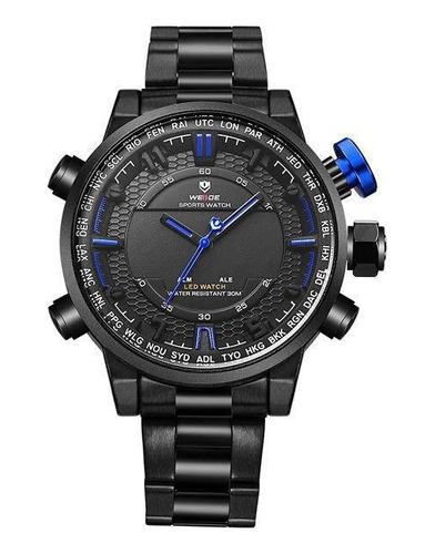Relógio Masculino Weide Anadigi Wh-6402 Azul