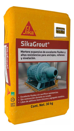 Sika Grout Mortero Expansivo Para Relleno Y Nivelación 30 Kg
