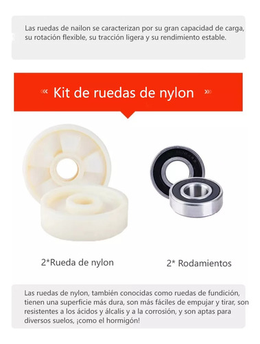 2pcs Rueda Patín Hidraulico Nylon Carga Direccional 180*50