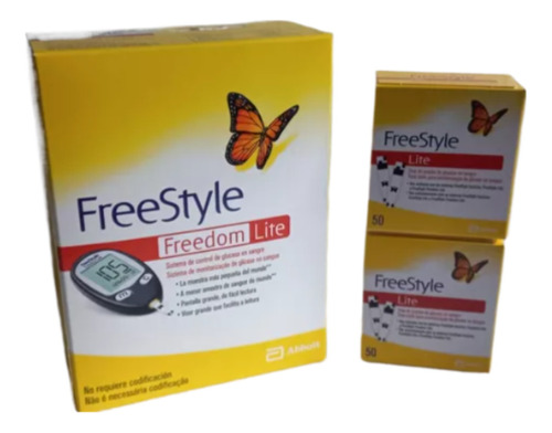 Tiras Reactivas Para Glucosa + Glucómetro Freestyle Lite