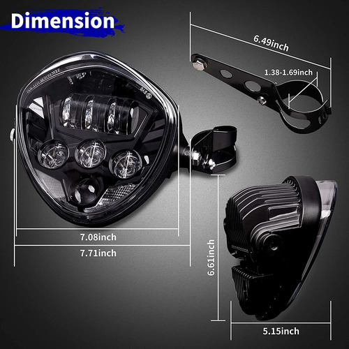 Led Universal De 7 Pulgadas Con Clip De Soporte For Yamaha