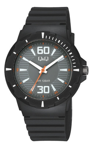 Reloj Q&q Análogo Pulsera De Hombre Waterproof 100mts Color de la correa Negro Color del fondo Negro V02A-006VY