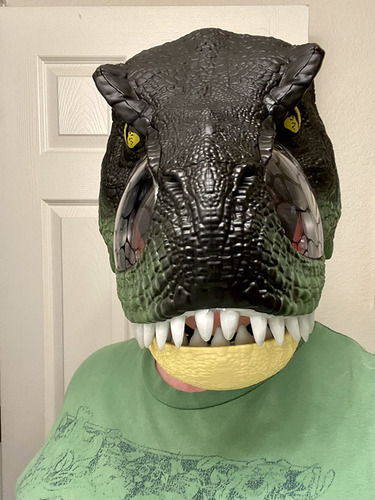 Máscara T-rex Com Olhos Iluminados Por Led P-jsmen Sounds Di