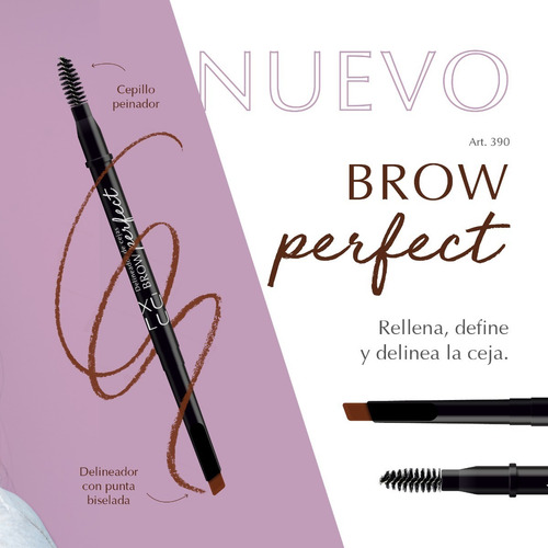 Imagen 7 de 8 de Lapiz De Cejas Biselado Con Cepillo Brow Perfect Xulu Z390