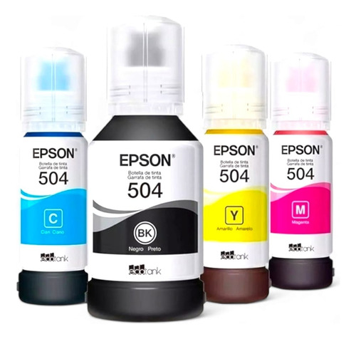 Kit 4 Recambios Tinta Epson T504 B Y C M L4150 L4260 L6161