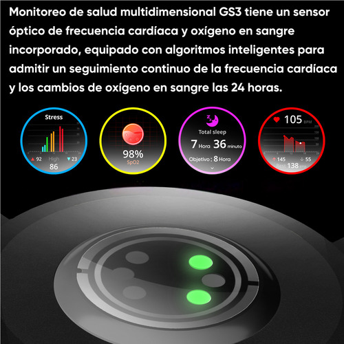 Smartwatch Reloj Inteligente Xiaomi Black Shark Gs3 1.43'' Amoled Compatible con Android y iOS GPS llamada bluetooth(ENC) 50m resistente al agua Verde