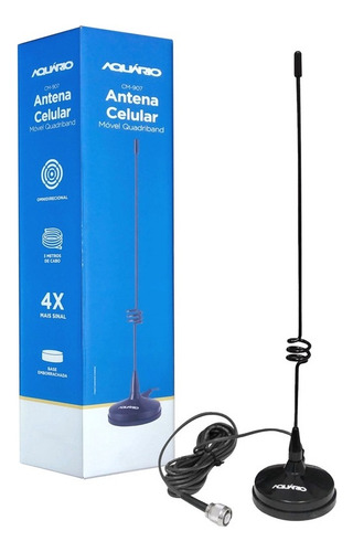 Antena Celular Móvel Veicular Quadriband 5m Aquário Cm-907c