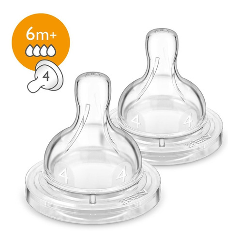 Imagen 2 de 8 de Tetinas Philips Avent Anticolicos Flujo Rapido 2pz