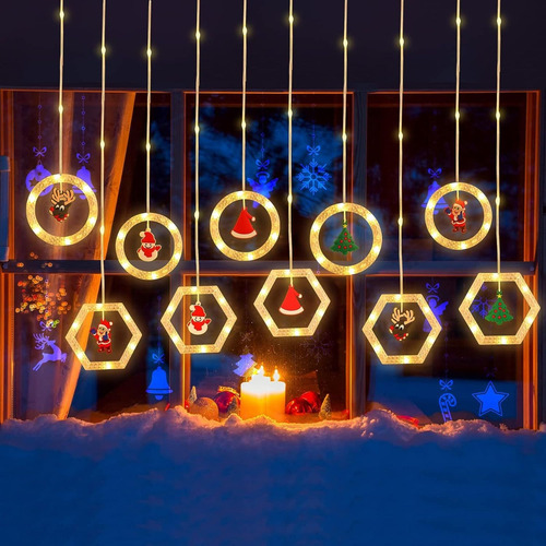 Extensión Cortina De Luces Navideñas Con Motivos