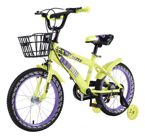 Bicicleta Entrenadora De Niños Aeiou Qk-02 Canasta Rodado 16 Color Amarillo Tamaño Del Cuadro 16