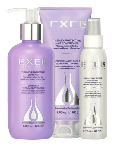 Kit Exel Termoprotección Shampoo + Acondicionador + Loción