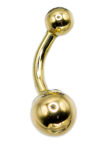 Piercing Ombligo Navel Oro 18k Bolita 6mm Liso - Copawa Joyas