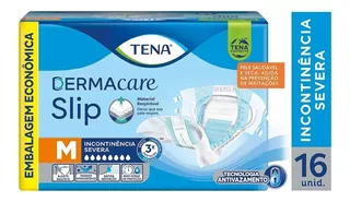 Fralda Tena Dermacare Slip - Tamanho: M - Com 16 Fraldas Tamanho Médio