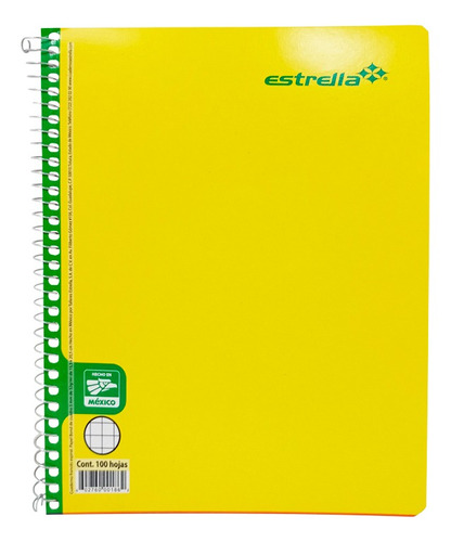 Cuaderno Francesa Estrella 0186 Cuadro 5mm Espiral 100 Hojas