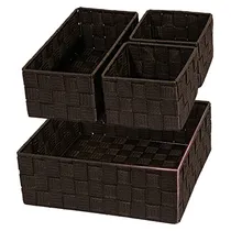 Comprar Organizadores De Ropa Interior Tejida Juego De 4 Marrón