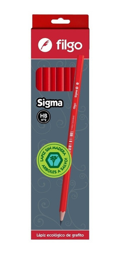 Imagen 2 de 2 de Lapiz Filgo Sigma Negro Hexagonal Grafito Hb X 30 Unidades